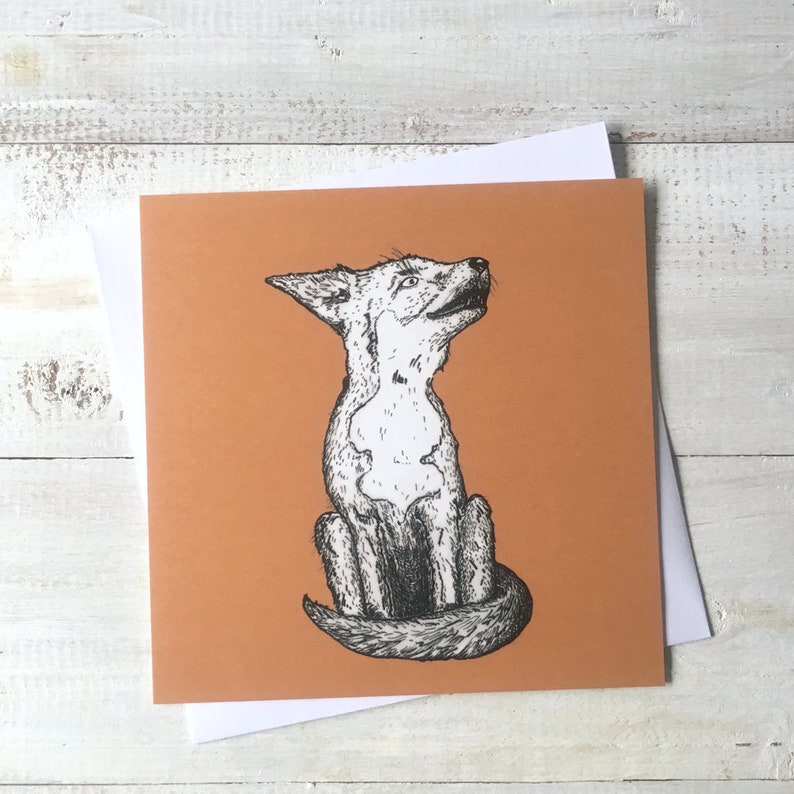 GRUSSKARTE Frido, der singende Fuchs, 14 x 14 cm Bild 2