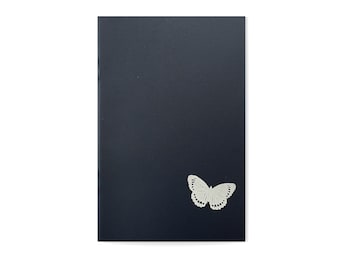 NOTIZHEFT *Schmetterling #2* dunkelblau, DIN A5