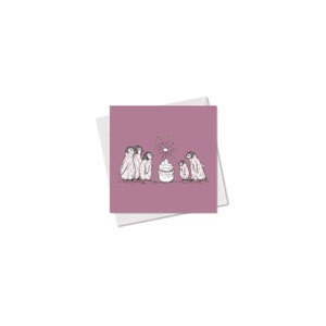 MINI-GRUSSKARTE *Geburtstag Pinguine*, 9x9 cm