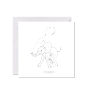 LETTERPRESS-KARTE *Elefant*, 14 x 14 cm