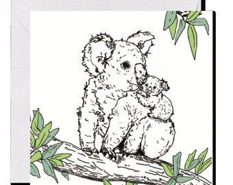 GREETING CARD *Koala love*, 14 x 14 cm