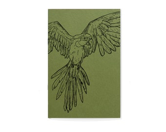 NOTEBOOK *Macaw in flight* light green, DIN A5