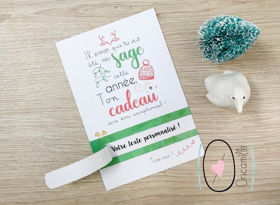 Carte Surprise De Noël Bon Cadeau Annonce Grossesse Témoin Mariage Parrain Marraine