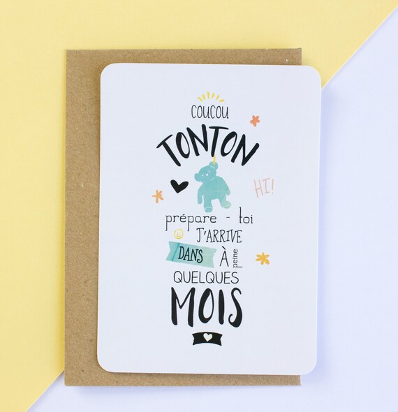 Tu vas être tonton / Carte surprise / annonce grossesse / | Etsy