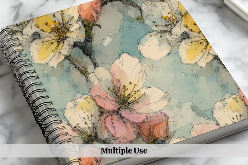 Watercolor Floral Digital Paper Pack: Blossom Patterns (commercial Use ...
