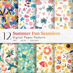 Sommer Strand nahtlose digitale Papier, druckbare Sommer Beachy Scrapbook Papier, Urlaub Hintergründe, kommerzielle Nutzung Preppy Küstenmuster