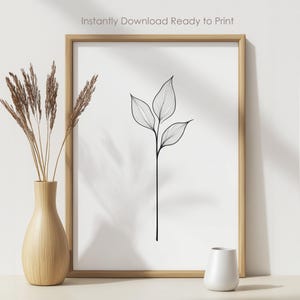 Plant Line Art Prints | Minimalist Modern | Living Room Home Decor | Printable Wall Art | Instant Download