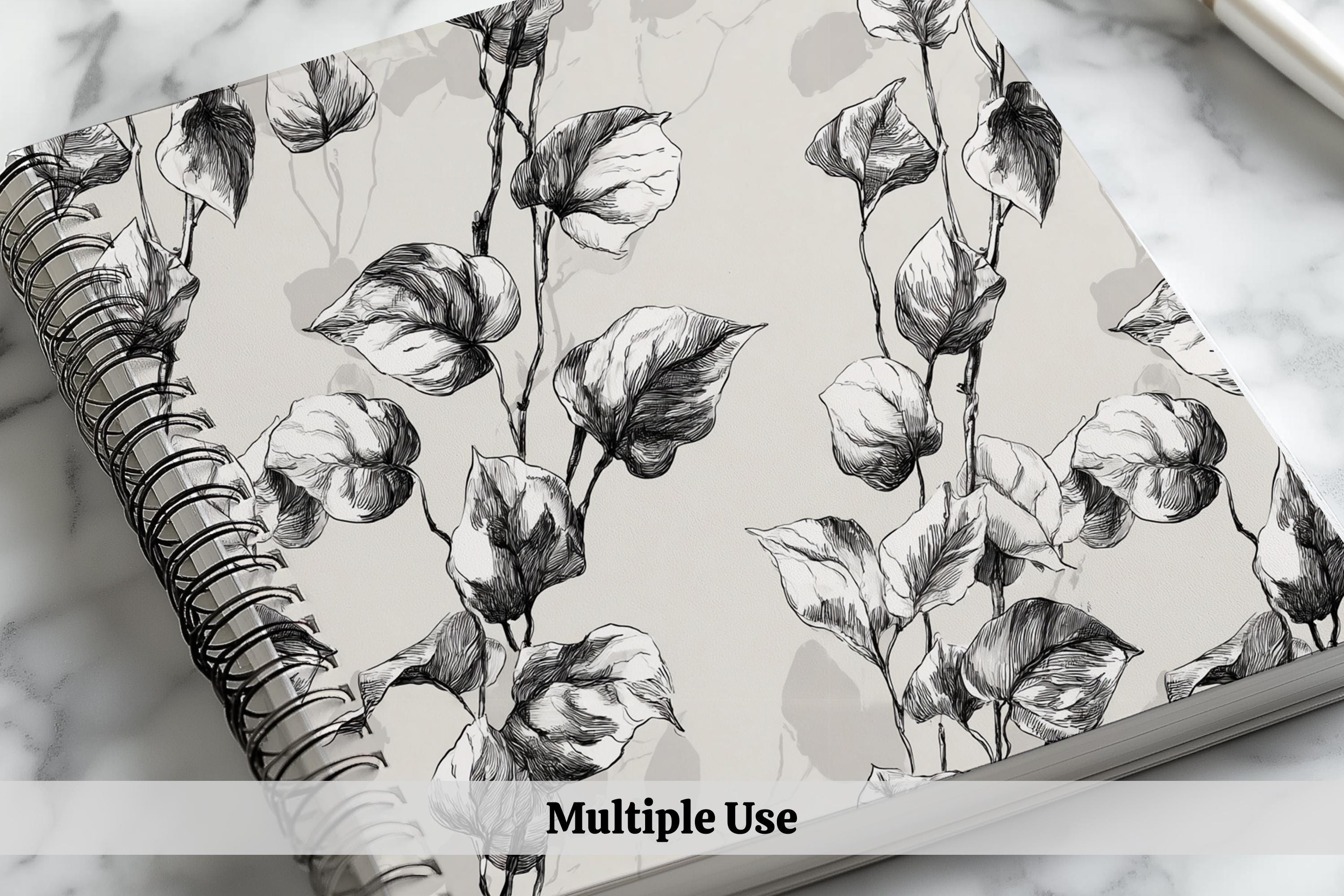 Black & White Floral Digital Paper: Seamless Patterns for Scrapbook ...