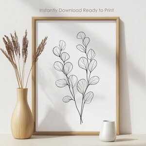 Plant Line Art Prints | Minimalist Modern | Living Room Home Decor | Printable Wall Art | Instant Download
