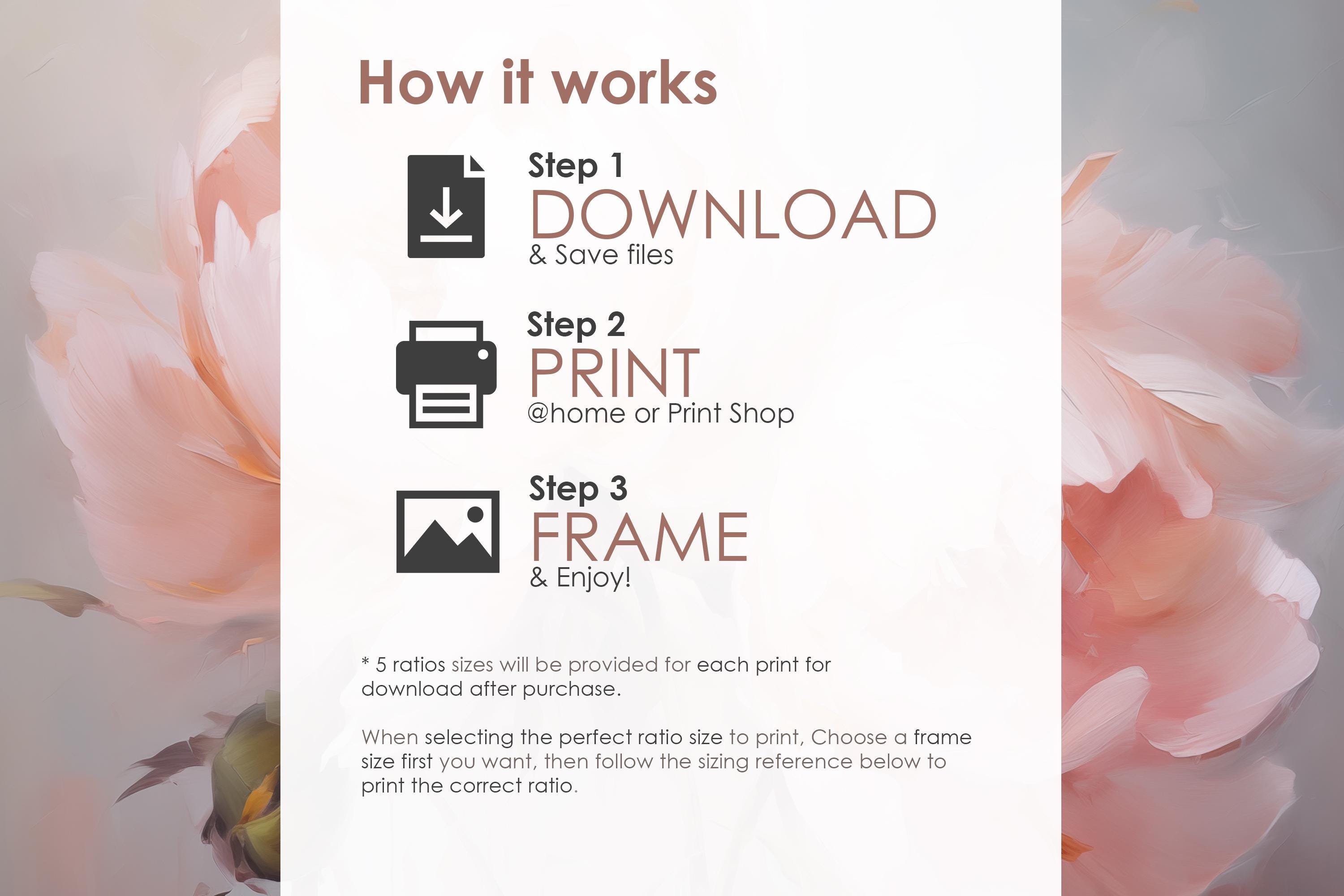 Flower Line Art Prints: Set of 3 Minimalist Floral Prints (digital ...