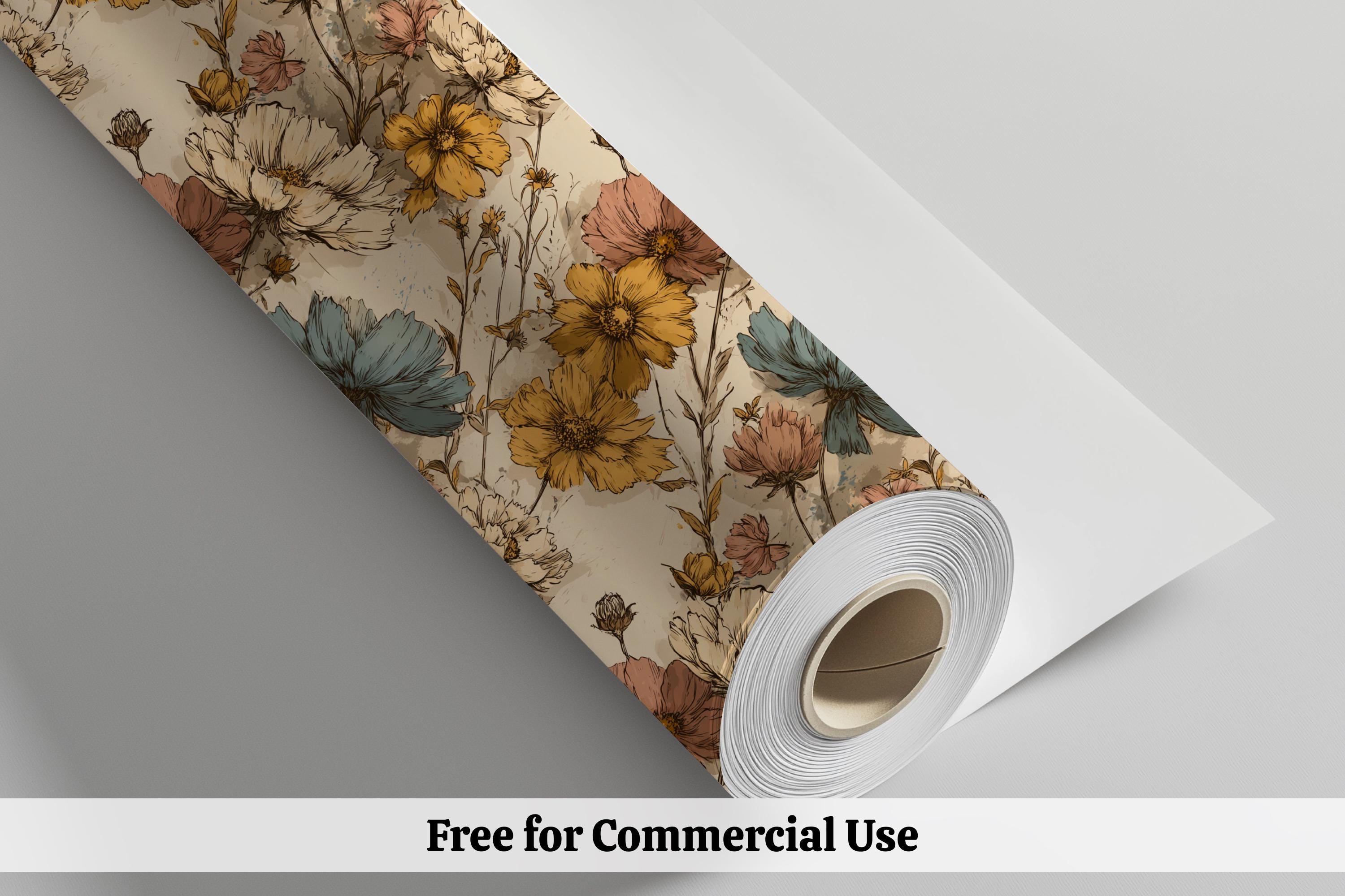 Vintage Wildflowers Seamless Patterns – 12 Floral Digital Papers ...
