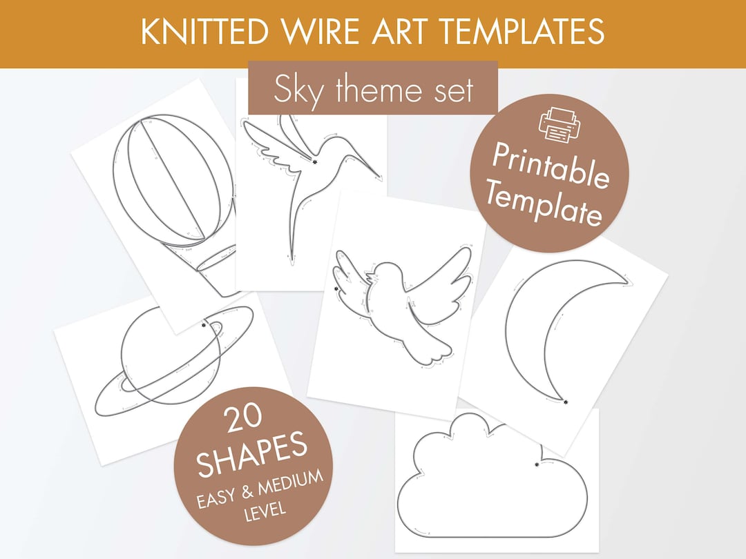 Shape Template for Wire Art Printable Template for Wire Art Sky Theme ...