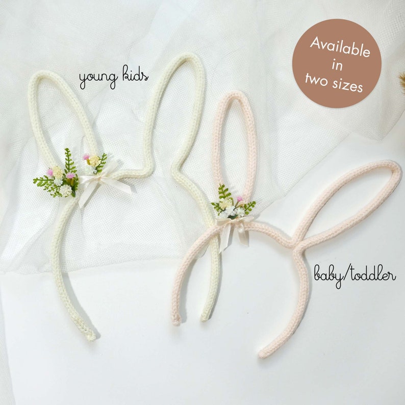 bunny ears headband, cute baby and kid easter accessory dress up, knitting image 6