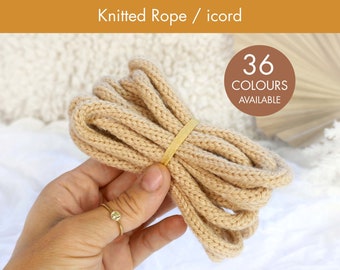 icord - knitted cord - French knitting cord ready to use for DIY and craft - wire not included - sold by meter - 36 colours