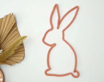 bunny decor - easter decor - wall decor for nursery - bunny - wire sign - 36 colours - tricotin