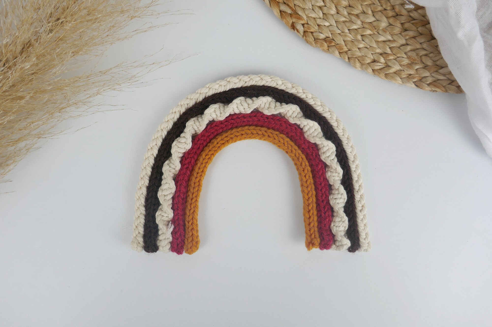 Small Macrame Rainbow - Wall Hanger Nursery Decor Bohemian Natural Fibre Art Baby Shower Gift
