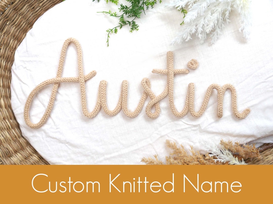 Personalised Knit Name Sign Knitted Wire Name Knit Wire Etsy Australia
