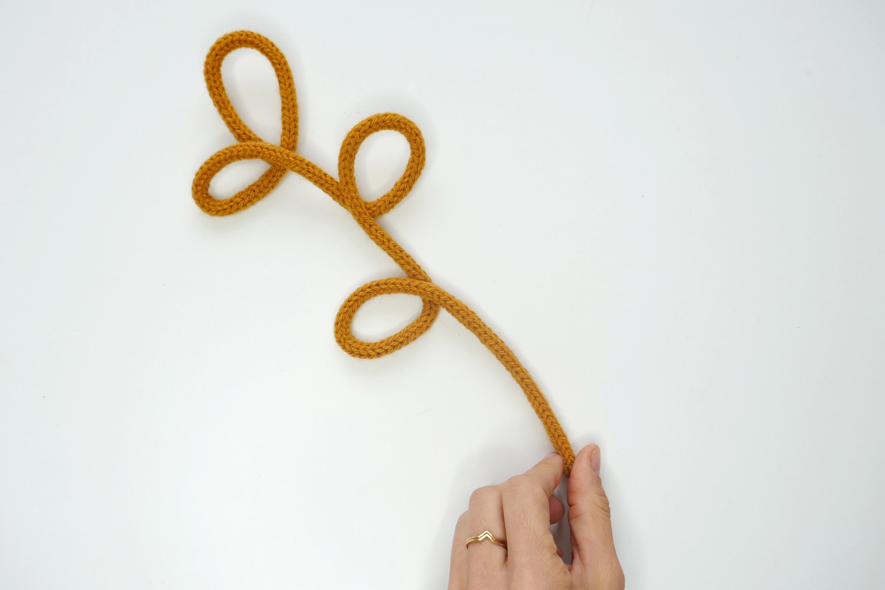 stem 2 - French Knitted Foliage Shape -Wall Hanger 34 Colours Nursery Decor Baby Gift Babyshower Gif