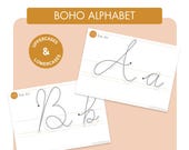 boho font alphabet template for wire art tricotin, knitted name, french knitting - printable template - instant download - a4 calligraphy