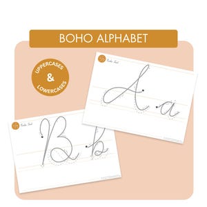modello alfabeto font boho per arte wire tricotin, nome lavorato a maglia, maglia francese - modello stampabile - download immediato - calligrafia a4