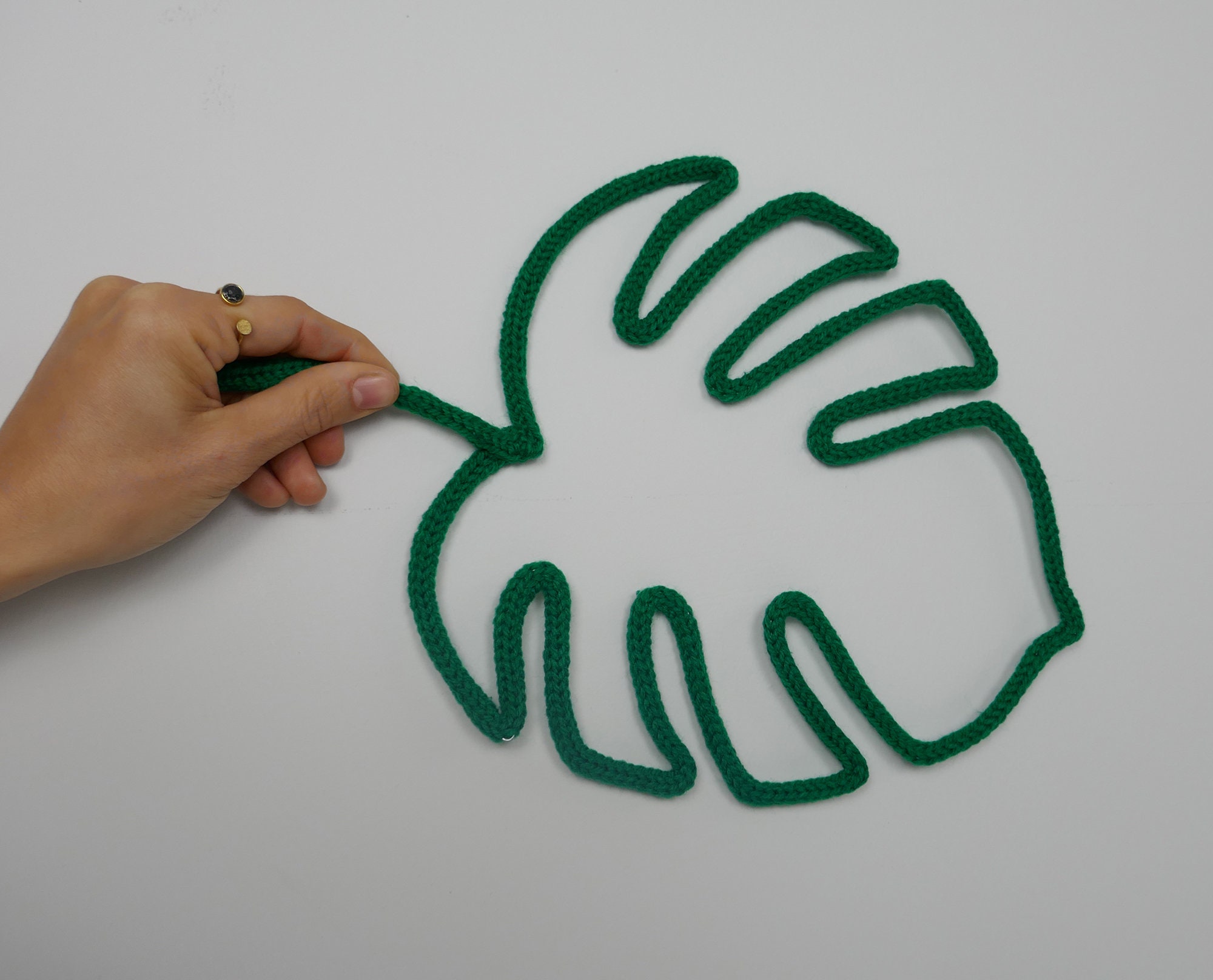 Feuille de Monstera en Tricotin