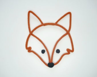 FOX - Zorro de punto francés - forma de punto - percha de pared - decoración de guardería - regalo de bebé - regalo de ducha de bebé -zorro lindo