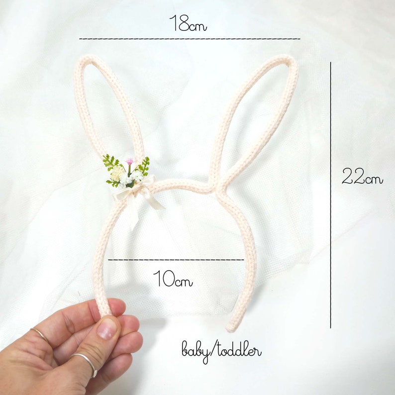 bunny ears headband, cute baby and kid easter accessory dress up, knitting image 8