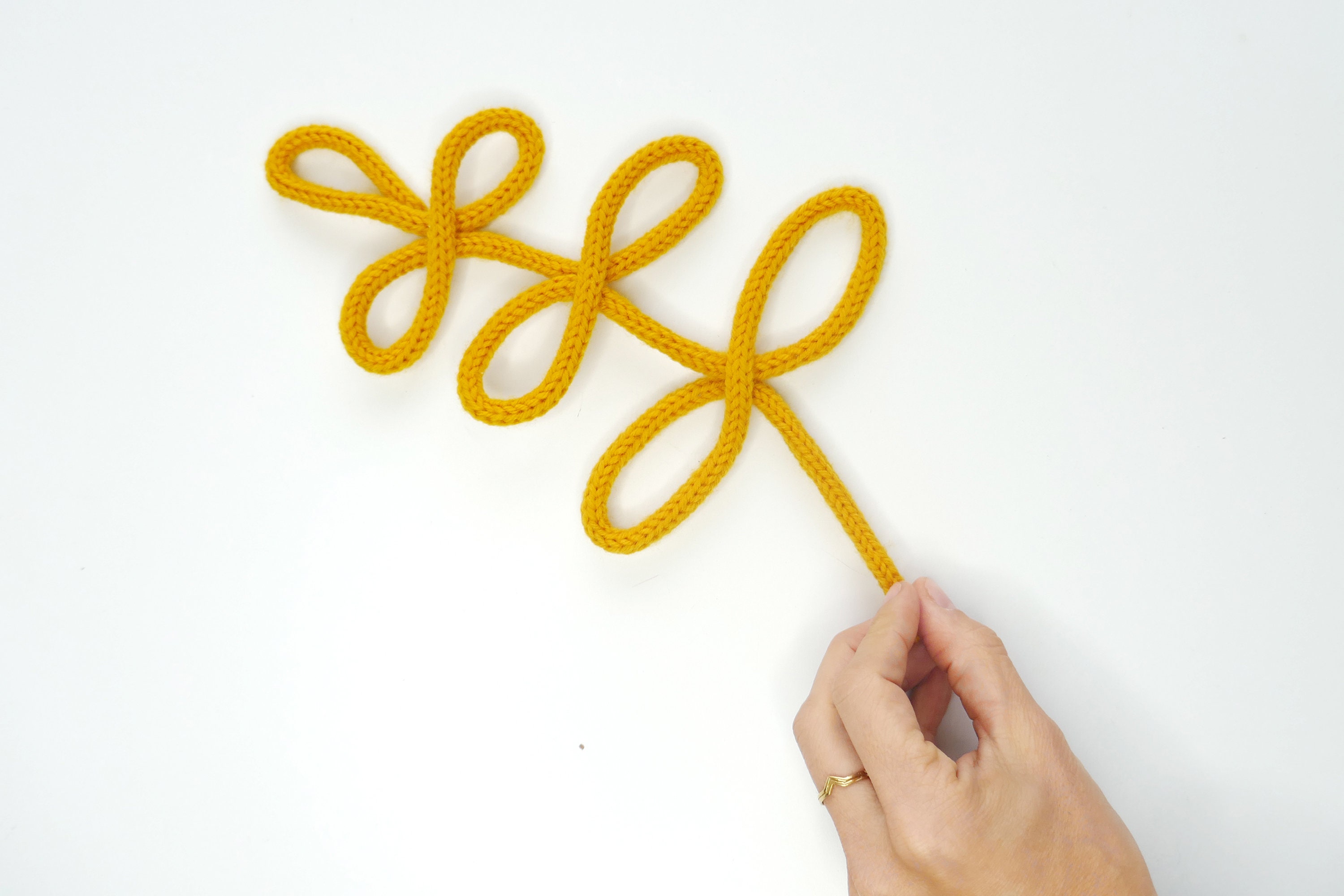 stem 1 - French Knitted Foliage Shape -Wall Hanger 34 Colours Nursery Decor Baby Gift Babyshower Gif