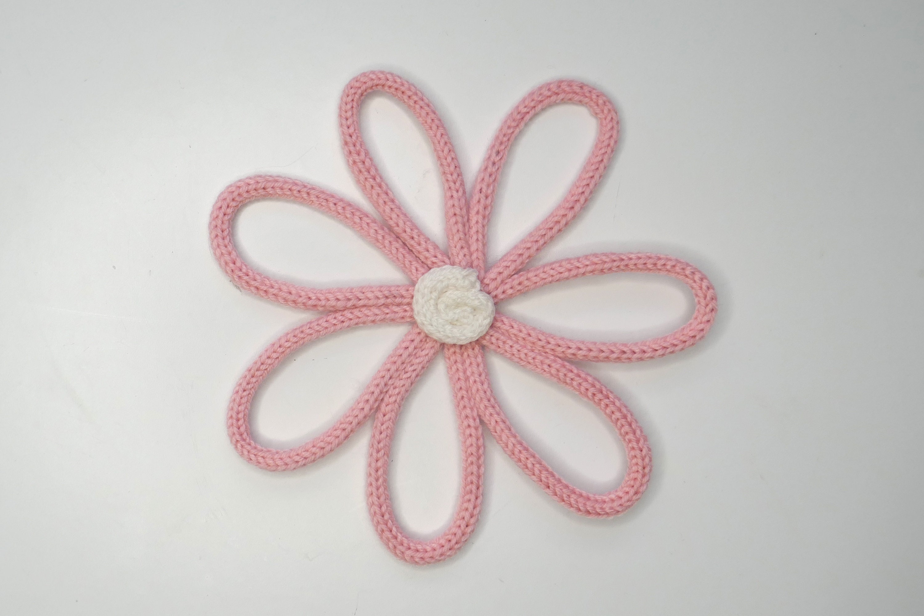 Daisy - French Knitted Daisy Shape -Wall Hanger 34 Colours Nursery Decor Baby Gift Babyshower Gift