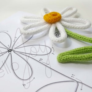 modello di pacchetto floreale modello stampabile per wire art botanico fiori foglie modello di forma tricotin maglia francese immagine 4