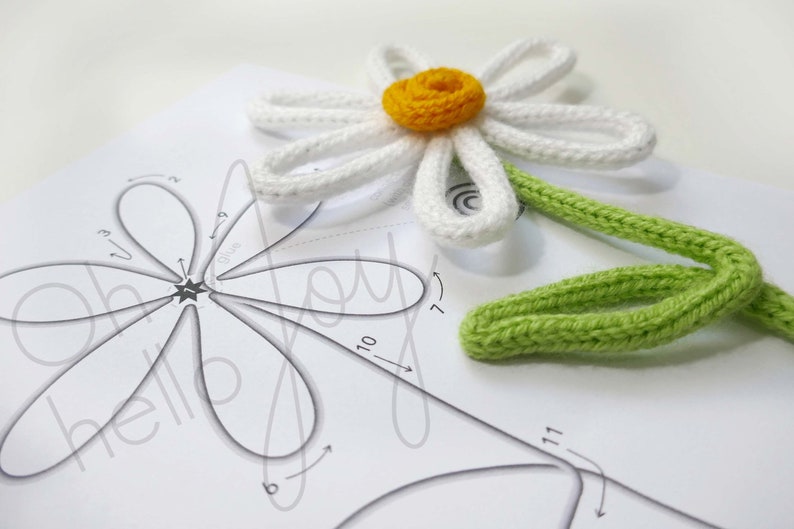 modello di pacchetto floreale modello stampabile per wire art botanico fiori foglie modello di forma tricotin maglia francese immagine 4