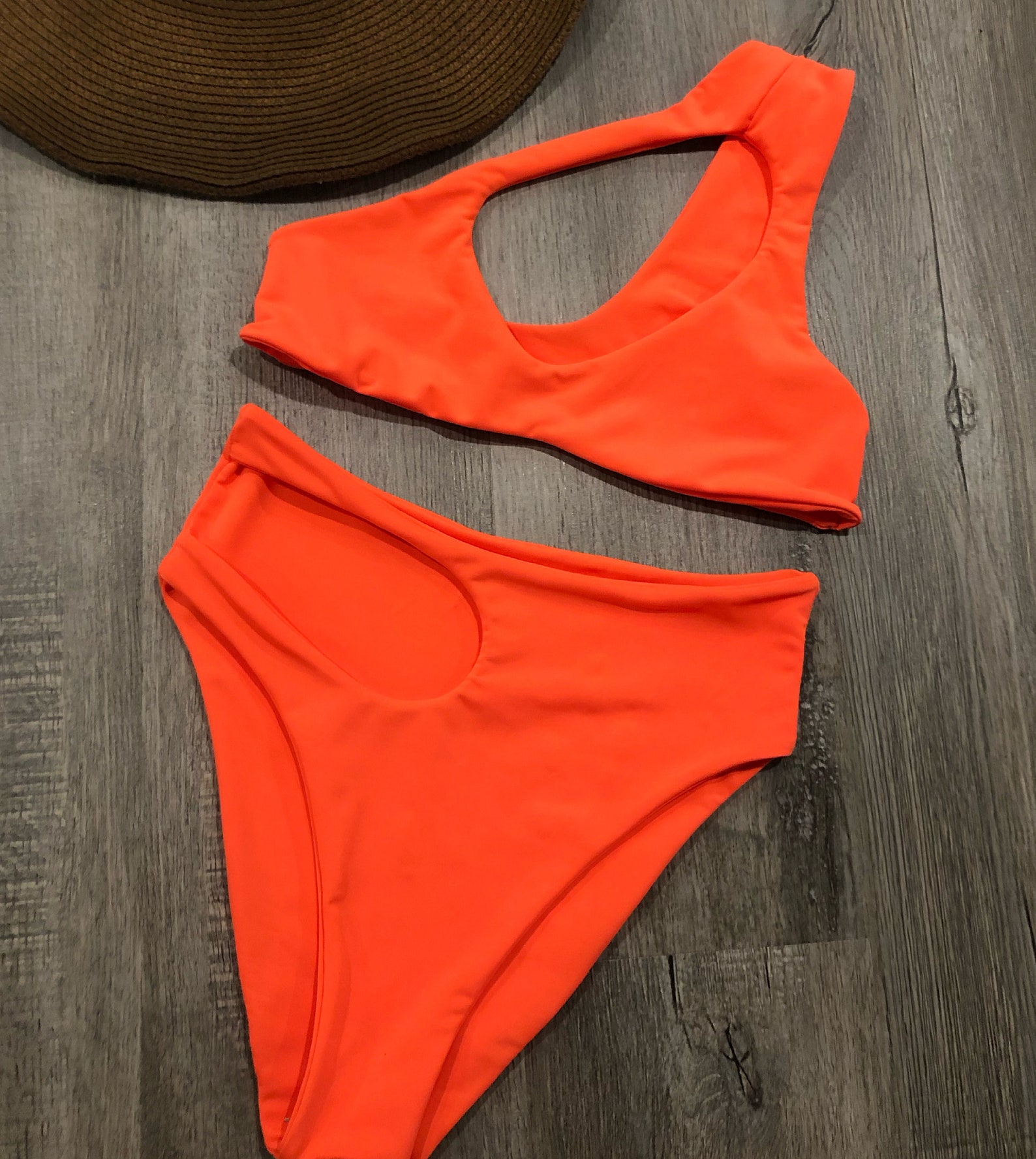 High Waist Bikini Bottoms w/Cut Out Seamless Women's Etsy