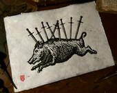 Load to load, handmade print.