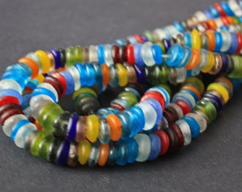 Ethnic Beads beads for jewellery making Spacer disc beads African beads Krobo Glass Powder beads