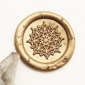 Lotusbloem mandala lakzegelstempel, huwelijksuitnodiging, verjaardagsfeestje, envelop briefstempel M542