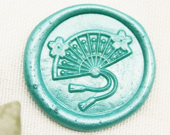 Vintage sakura wax seal Stamp,fan Wedding wax seal stamp,wedding wax seal kit ,Japanese fan Wax Seal Stamp SL50