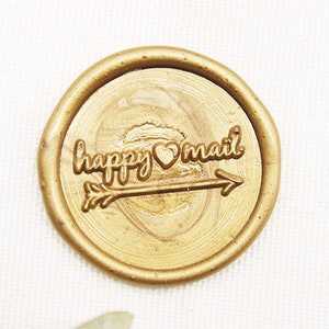 Happy Mail lakzegelstempel, dagboek decor lakzegelstempel, bruiloft lakzegelstempel, lakzegel kit M261