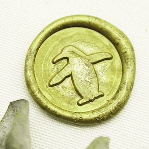 Pinguin Wachs-Siegelstempel, Geburtstagseinladung, Siegelwachsstempel, Vogelwachsstempel w517