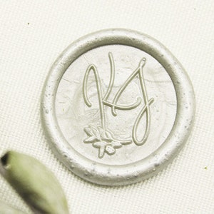 Personalisierter Wachs Siegel Stempel,Blätter mit Initialen Wachs Siegel Stempel
