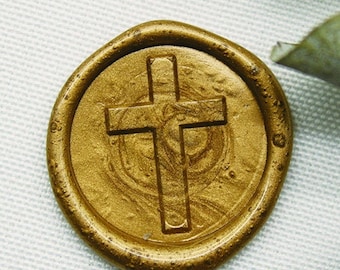 Cross Wax Seal Stamp ,Christian Jesus Cross Crucifixion Wax Seal Stamp Set Wedding Invitation Party M514