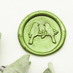 Lover Birds Zegellak Stempel, Vogels op Tak Lakzegels Stempel, Persoonlijke Lakzegel Stempel M534