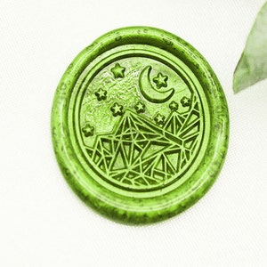 Cachet de cire, cachet géométrique en métal, étoile de lune, montagne, cachet de cire pour mariage M410