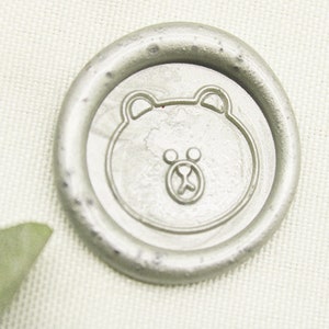 Kit de sellos de cera con forma de oso, paquete de regalo de cera para sellar invitaciones de boda, sello de cera M304