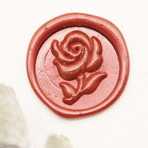 Timbro sigillo di ceralacca 3D con rosa, confezione regalo in stile retrò, timbro sigillo busta, timbro sigillo di ceralacca con logo regalo