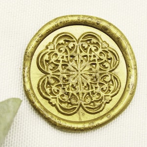 Sigillo di cera Mandala, kit di sigilli di cera personalizzati, timbro di cera, timbro di ceralacca a forma di fiore w697