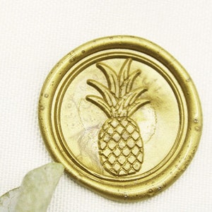 Sello de cera de piña, sellos de invitación de boda, sello tropical
