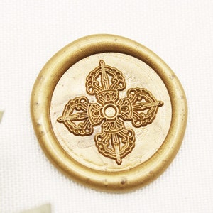 Christelijk kruis lakzegelstempel, religieus symbool messingszegel, huwelijksuitnodiging, kerstcadeaukaart -M506