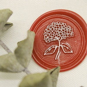 Sello de sello de cera de flor de hortensia- Invitación de boda -Regalo de Navidad de fiesta -Paquete de decoración F34