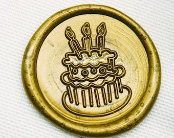Birthday Cake Package Wax Seal - Cake Topper Wax Seal - Wax Sealing Stamp,Birthday Cake wax seal stamp-M328