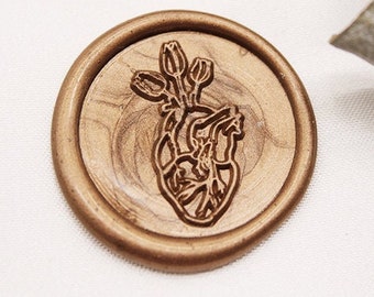 Natomical heart flower Wax Seal Stamp   , Custom Sealing Wax Stamp, Wedding Invitation Party Wax Stamp M195